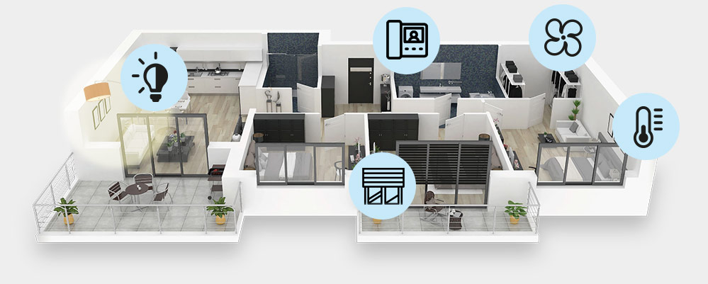 Casa inteligente Smart Home puntos control Casa inteligente Smart Home puntos control